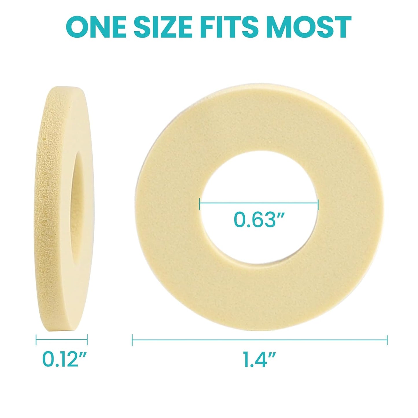 Callus Cushions for Bottom of Foot - Round Foam Padding with Water-Resistant Self-Stick Adhesive - Corn Cushions for Toes and Feet, Reduce Pain, Pressure and Friction from Shoes (Beige, 32 Count)