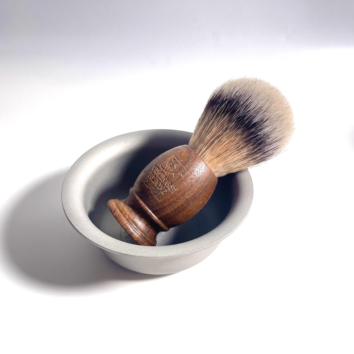 Wooden Shaving Brush for Men by VIKINGS BLADE, Super Strong Knot Backbone, Minimal Shedding, Fast Lather, Extremely Smooth & Plush on Skin (Rustic Walnut)
