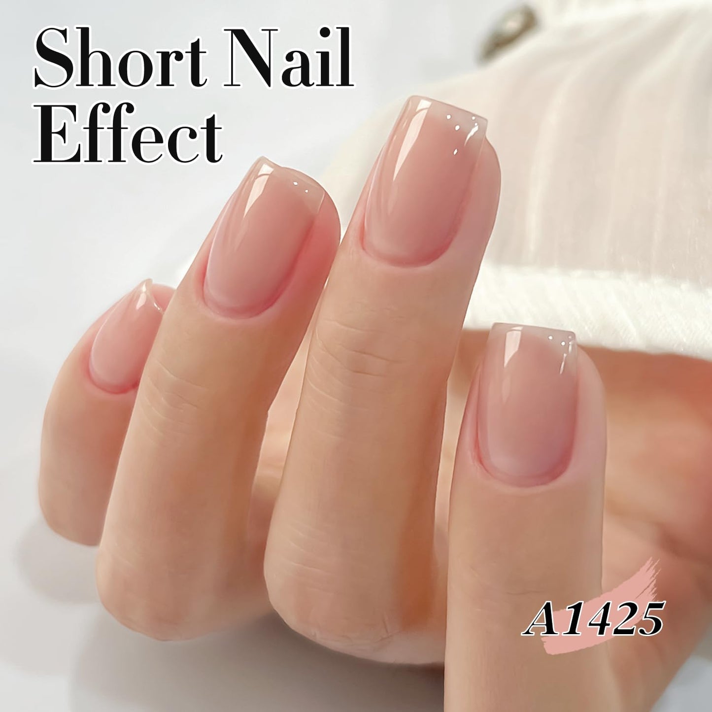 Double Rhythm Gel Nail Polish Set of 6 Colors Baby Light Pastel Milky Nail Polish Starter Kit Art DIY Salon Home (Jelly Sheer Nude Pink White,Kit 36)