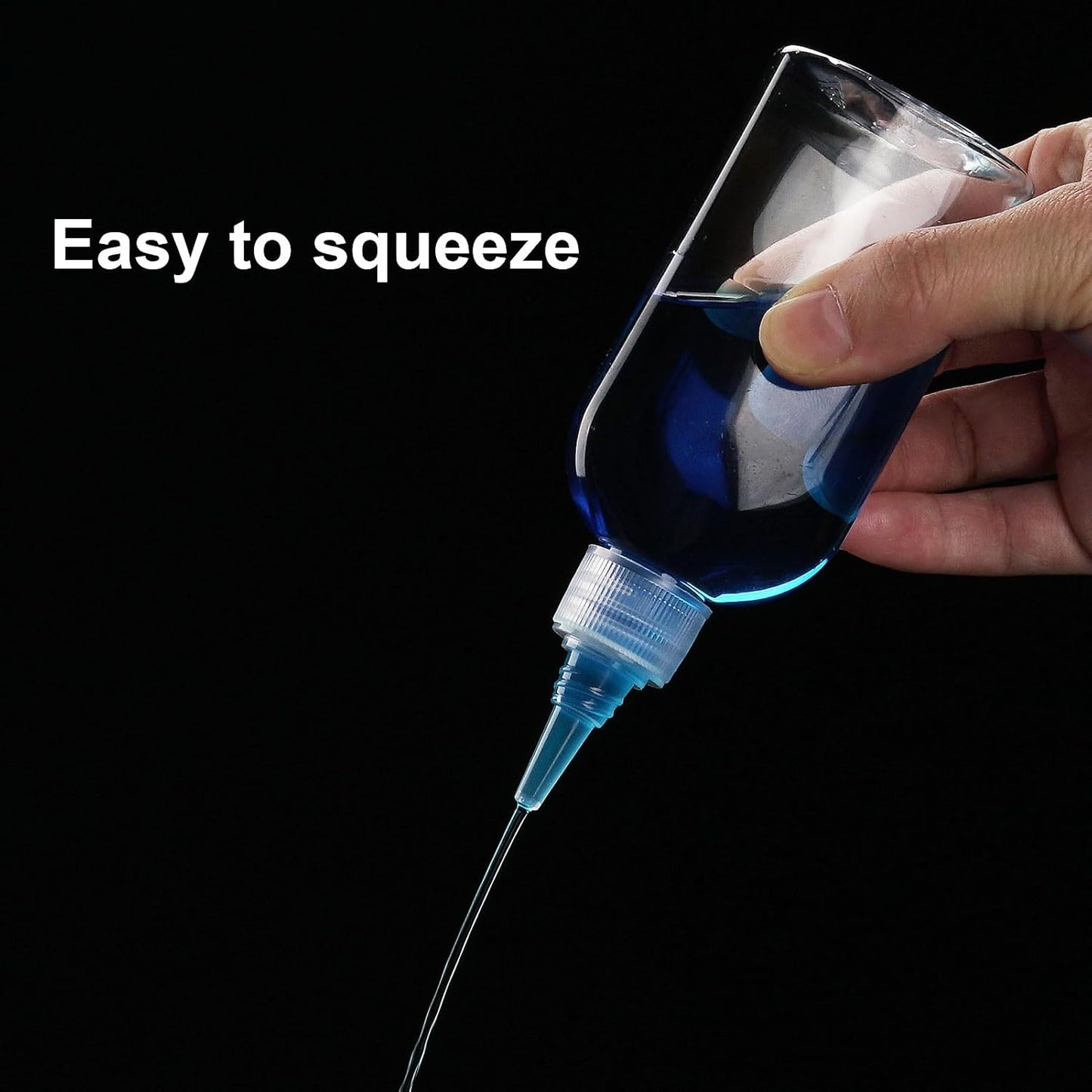 Cosywell Paint Bottles 4Pack 100ml/3.4oz Empty Squeeze Bottles Leak-Proof Refillable Plastic Hair Color Applicator Bottle Paint Storage Containers for Paint Art Crafts Shampoo Liquids(Clear)