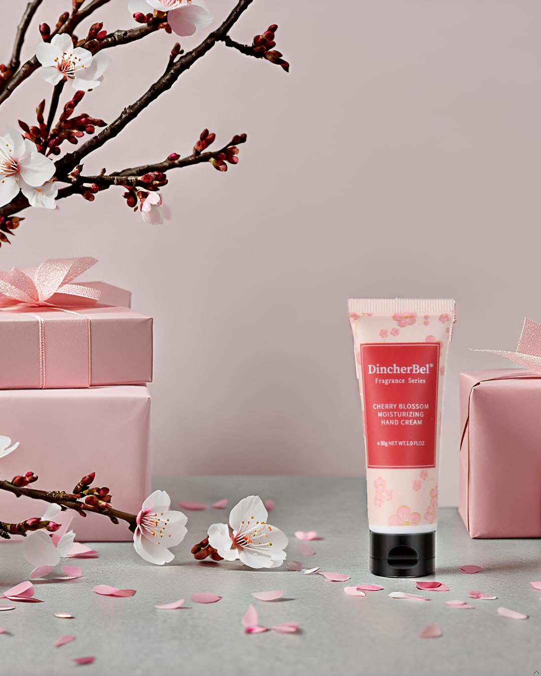DincherBel 100 Pack Cherry Blossom Moisturizing Hand Cream Set - Travel Size Non-Greasy Hand Lotion Set for Dry Skin, Instant Moisturizing Hand Cream for Women, 1.0 oz/30 ml