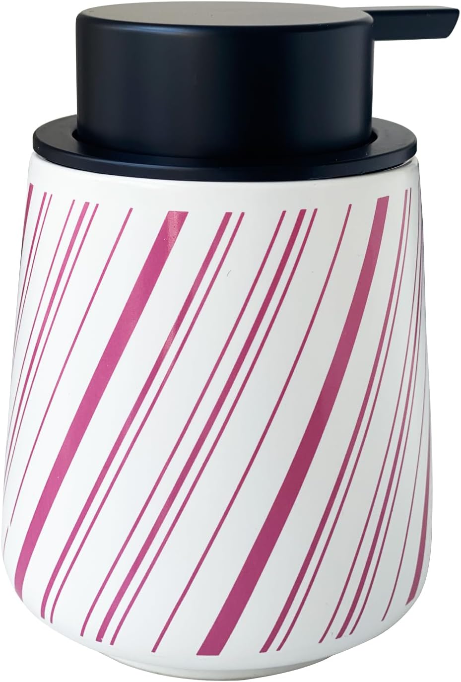 Chic Soap Dispenser Bathroom Ceramic Hand Foam Soap Dispenser for Bathroom Deco 12 Ounce Refillable Liquid Dispenser for Kitchen (RED)