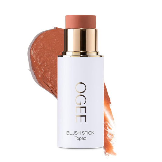 Ogee Sculpted Face Stick (TOPAZ - MATTE ROSY PEACH) Certified Organic Blush Stick - Multi-Use Cream Blush & Highlighter Stick