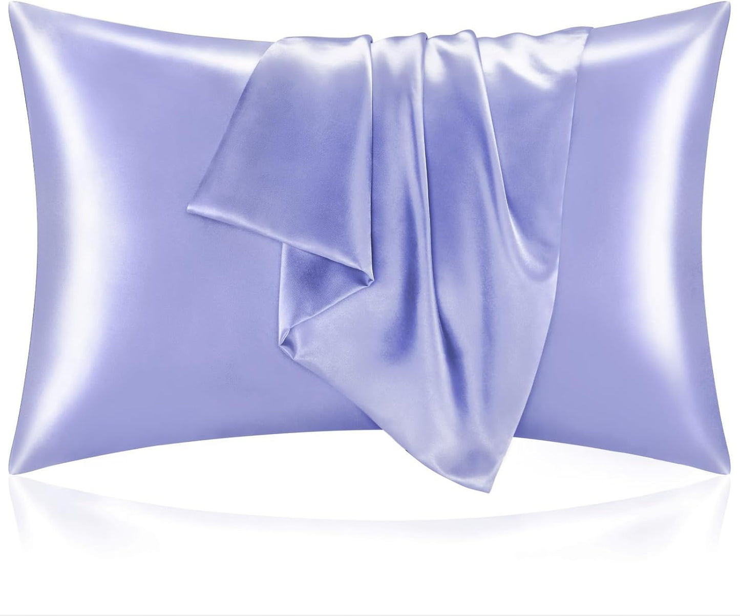 BEDELITE Satin Pillowcase for Hair and Skin, Super Soft and Cooling Similar to Silk Pillow Cases 2 Pack with Envelope Closure, Gift for Women Men(20"x36" King Size, Lilac)