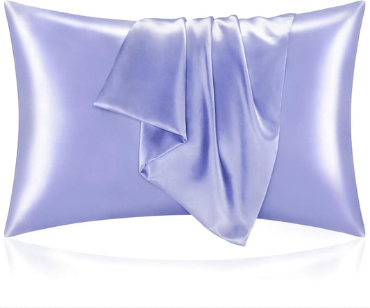 BEDELITE Satin Pillowcase for Hair and Skin, Super Soft and Cooling Similar to Silk Pillow Cases 2 Pack with Envelope Closure, Gift for Women Men(20"x36" King Size, Lilac)