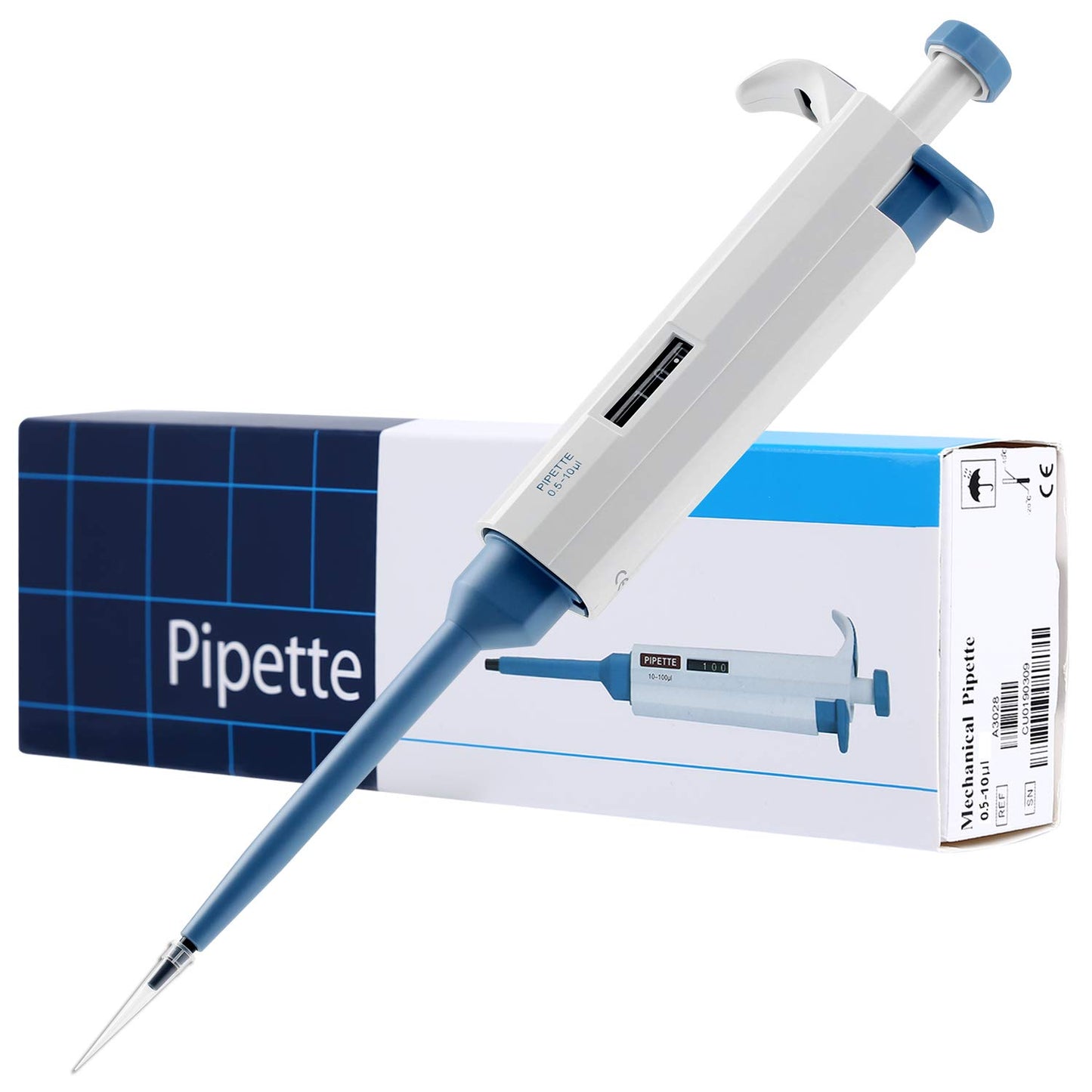 Adjustable Micropipette 0.5ul-10ul, Single Lab Pipette High-Accurate Micro Pipette