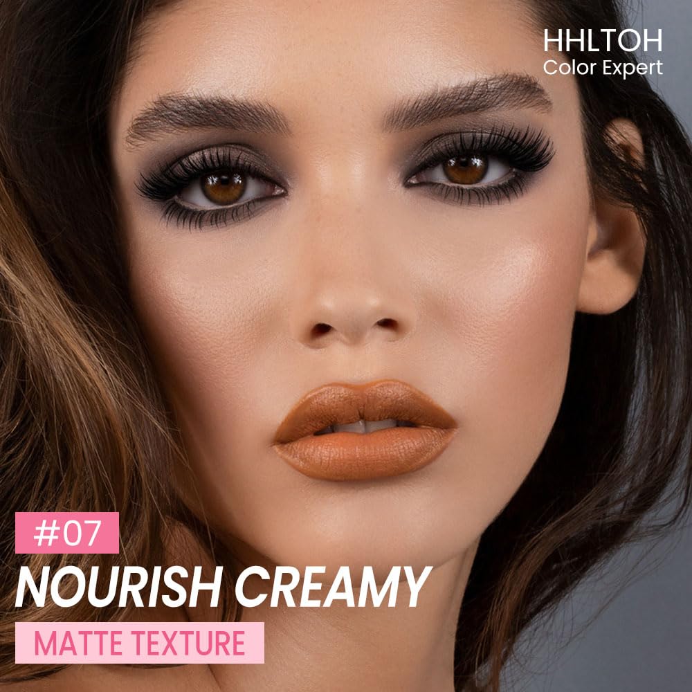 Honey Lipstick Tinted Lip Balm - Matte Tint Cream Lipsticks for All Skin Tones, Hydrating Lip Stain, Can be Buildable Blendable Nourishing Moisturizing Suitable for Women to Every Day Makeup 07