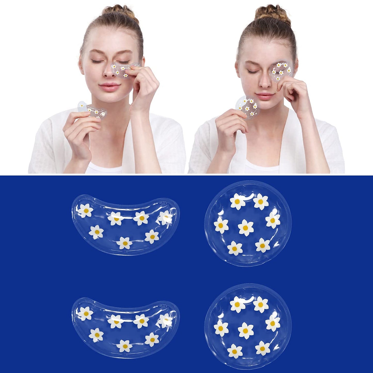 ZNÖCUETÖD Gel Ice Pack Reusable Cooling Eye Pads and Under Eye Patches,Eye Hot Cold Treatment Pack for Redness,Pain Relief and Eye Relax