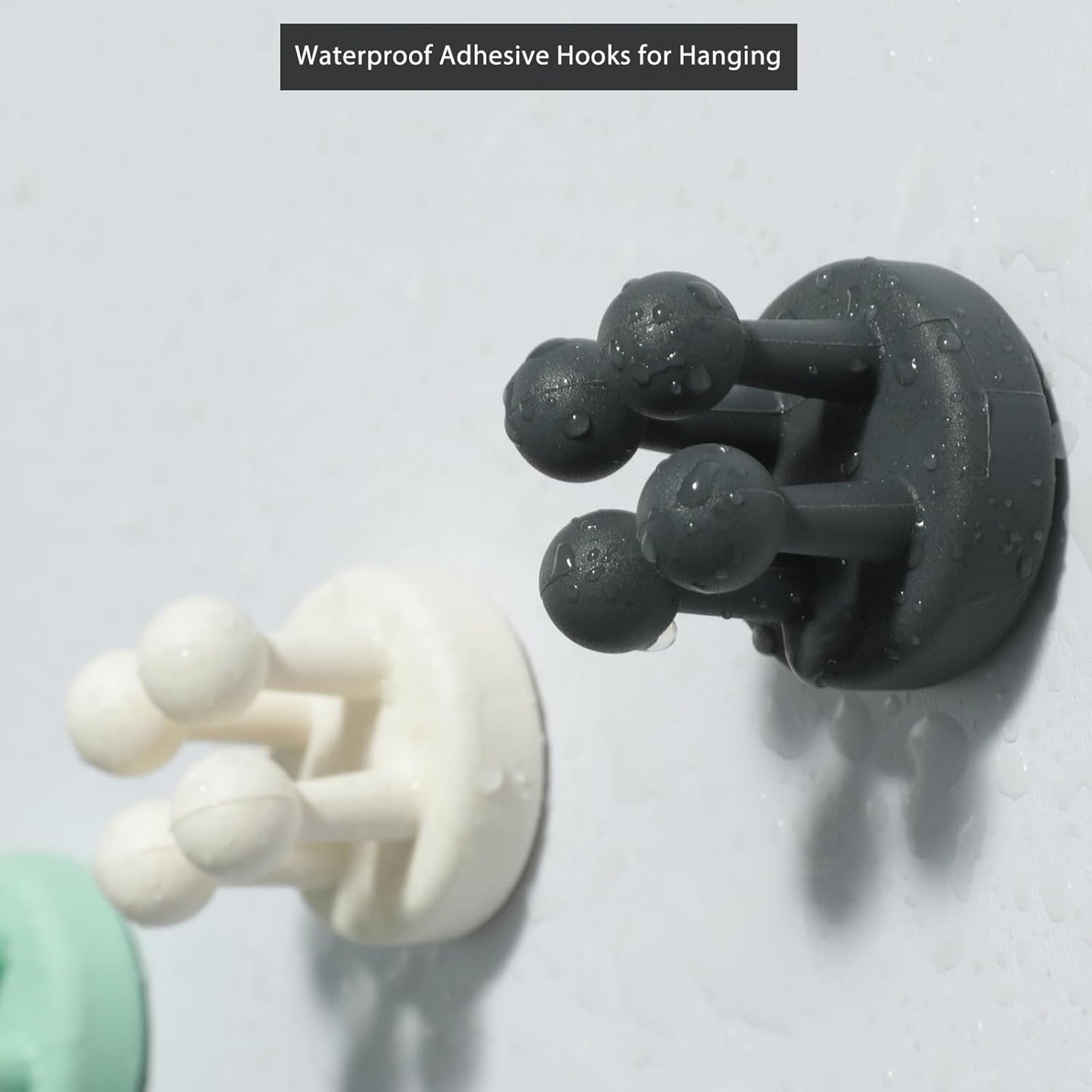 iBetterLife Tooth Brush Holder for Bathroom - 4Pcs Silicone Toothbrush Razor Holder for Shower Wall Mounted Self Adhesive Cute Storage Hook for Kids Hanging Loofah Towel for Kitchen Living Room Office