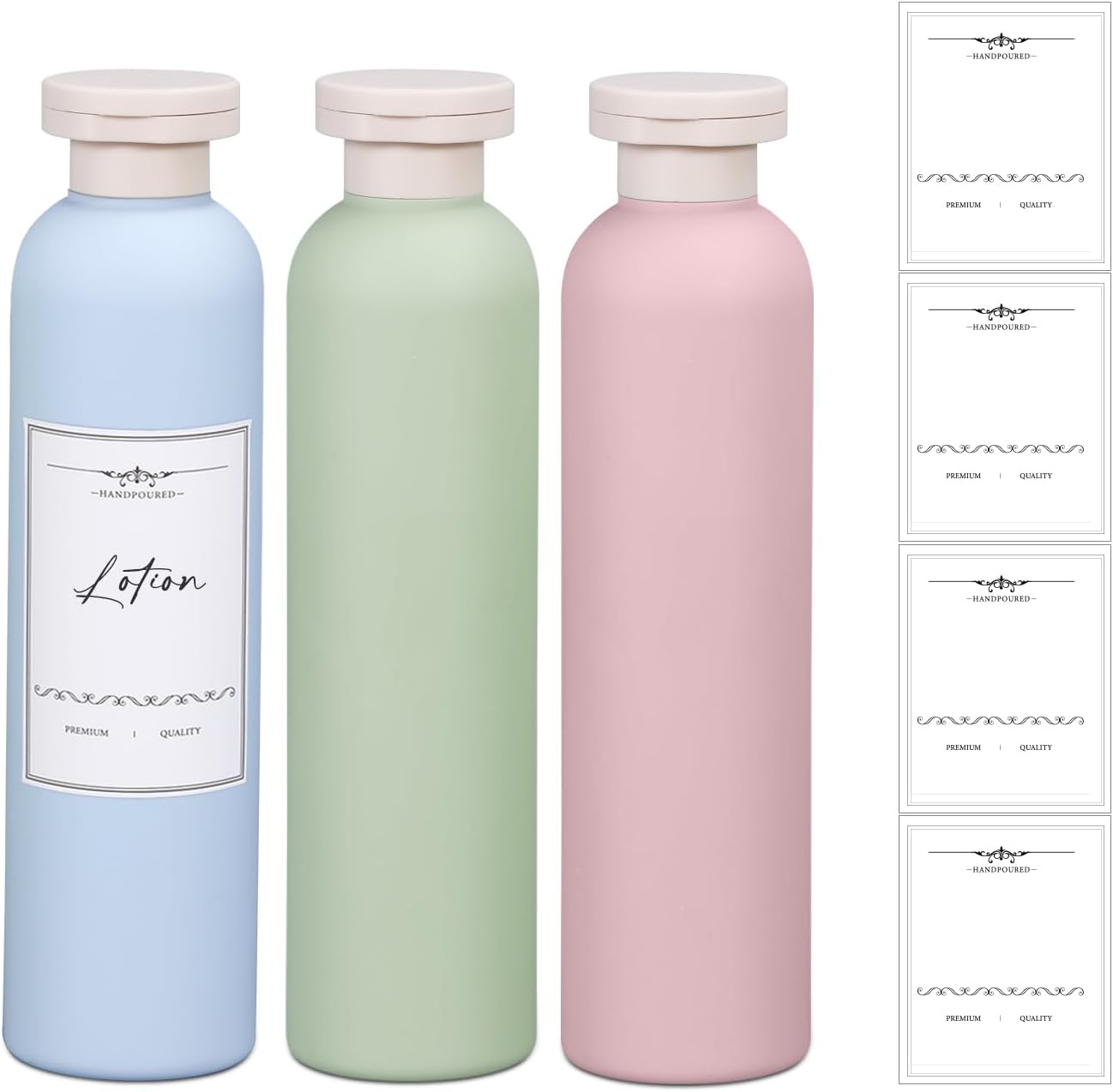 Travel Shampoo Bottle, Empty Plastic Squeeze Bottles 8.8oz with Flip Cap, Lotion Container for Toiletries Travel Size Shampoo and Conditioner