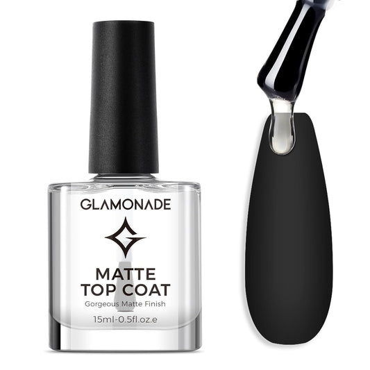 Matte Top Coat Nail Polish: Clear Quick Dry Nail Polish Fast Air Drying Long Lasting Clear Coat Matt Effect for Manicure Salon Quality 0.34 FL Oz