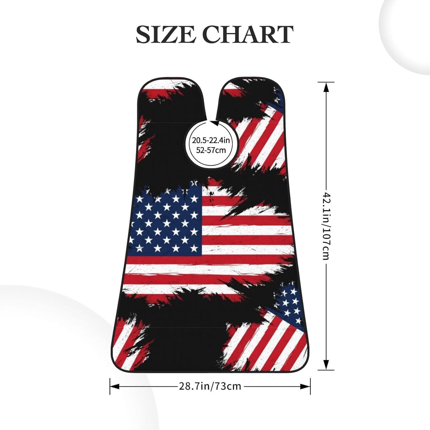 Men's Beard Maintenance Apron, Waterproof & Easy Clean, Grunge USA American Flag