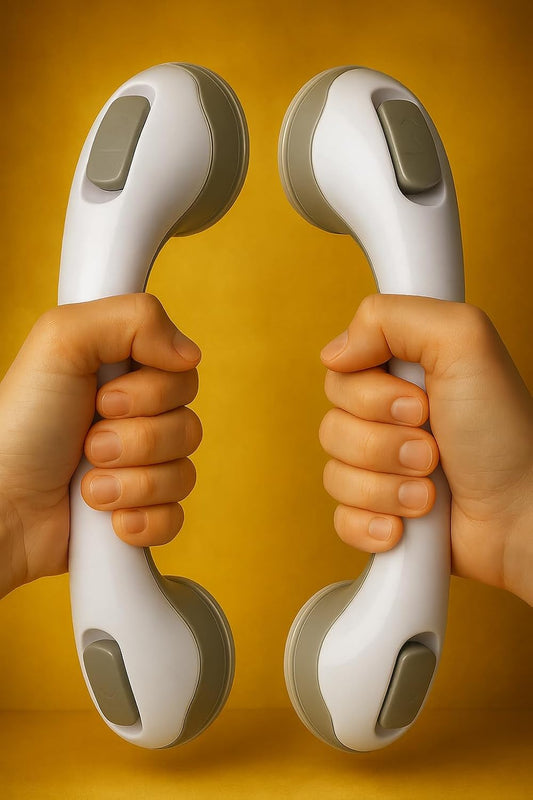 2 Pack Grab Bars for Bathtubs and Showers, Shower Handles for Elderly Seniors bar Safety 500 lbs Walls Handicap Heavy Duty Holder Hooks to Lift Large Tile Glass Suction Cups Tool