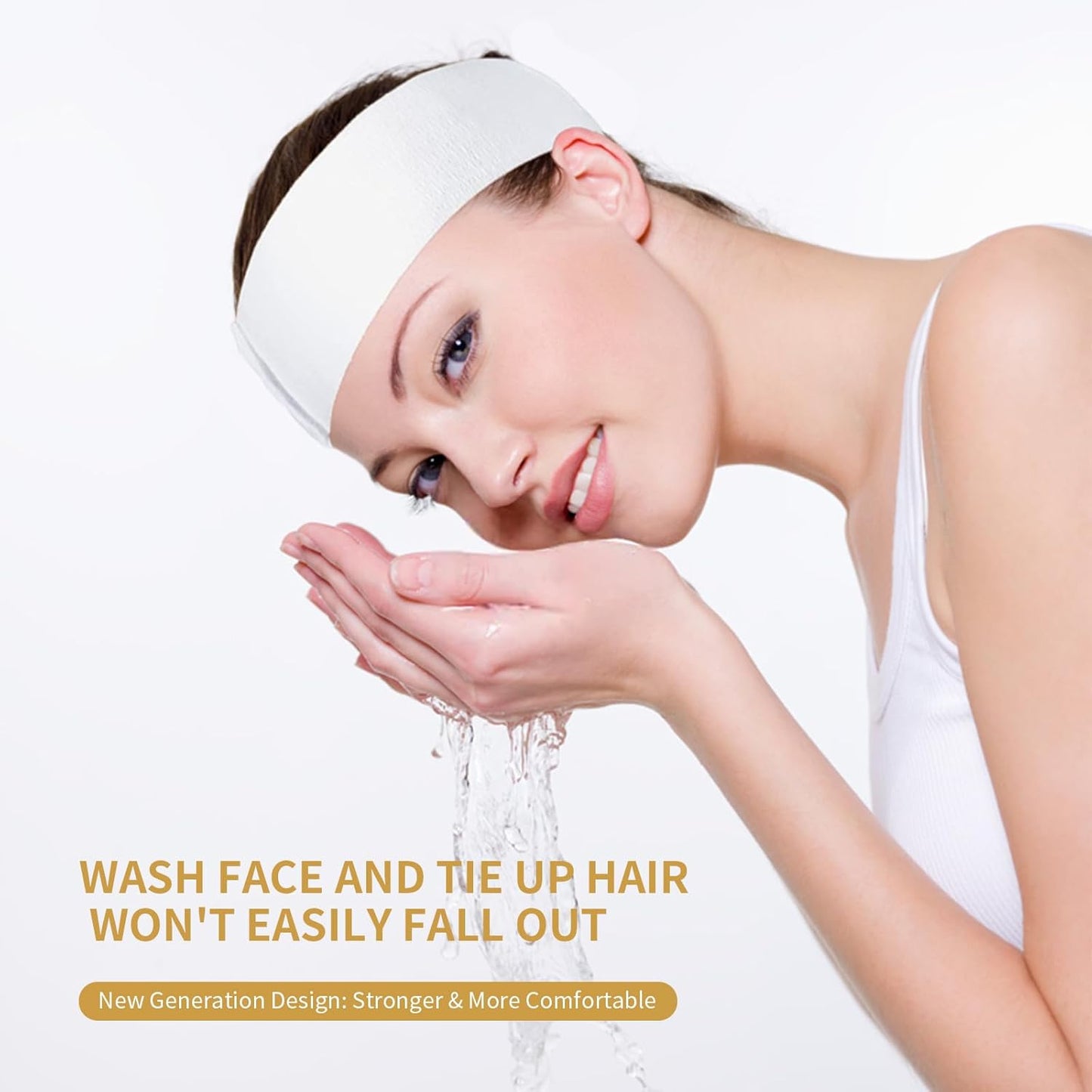 MoyRetty 40PCS Disposable Headbands for Spa & Facials, Professional Elastic Facial Headbands for Estheticians & Home Skincare - Soft Adjustable Magic Tape Hair Band