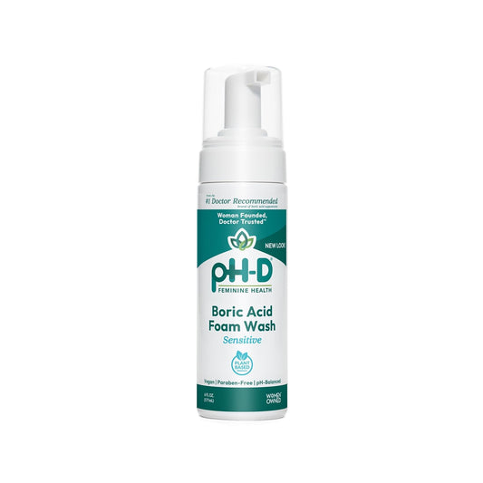 pH-D Feminine Health - Boric Acid Foam Wash - pH-Balanced, Paraben-Free, and Plant-based (Sensitive, 6 Fl Oz (Pack of 1))