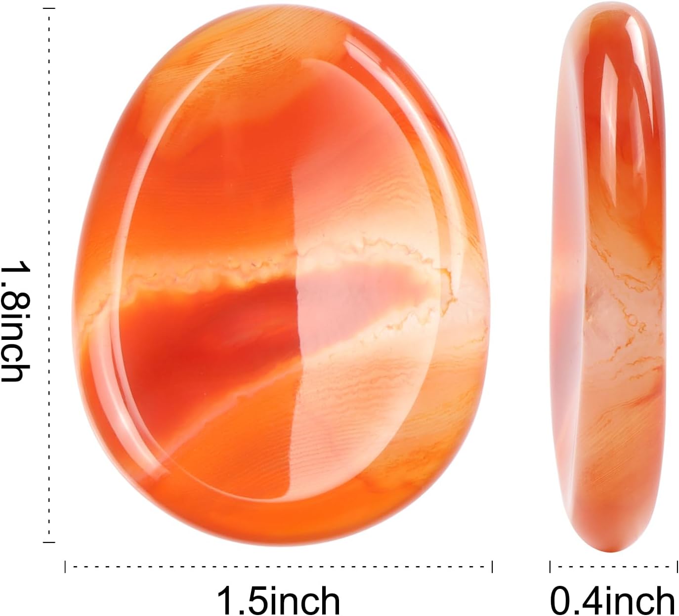 Artistone Red Carnelian Agate Crystal Chakra Thumb Worry Stone Teardrop Reiki Healing Stone Pocket Palm Stones for Anxiety Stress Relief Meditation