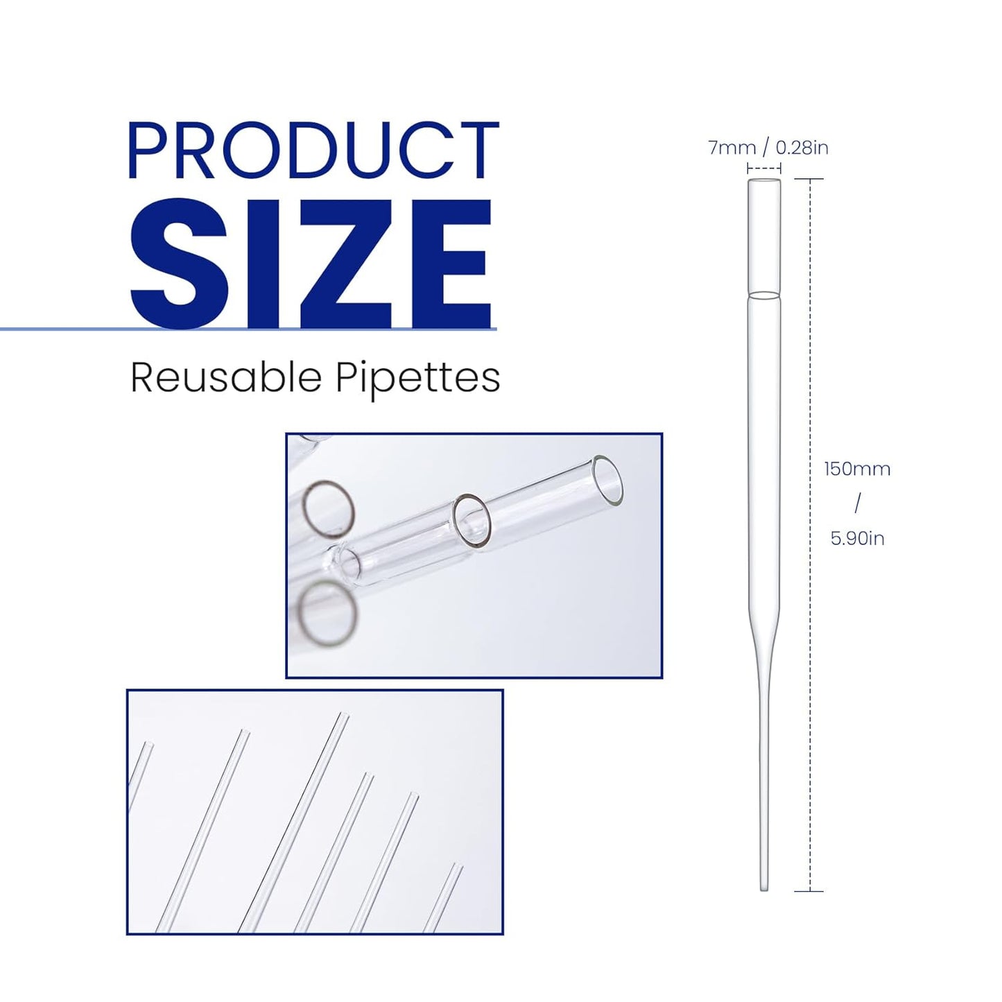 ALWSCI Borosilicate Glass Pasteur Pipette,Convenient pipetting,Essential Oils,Sample Handling,250pcs