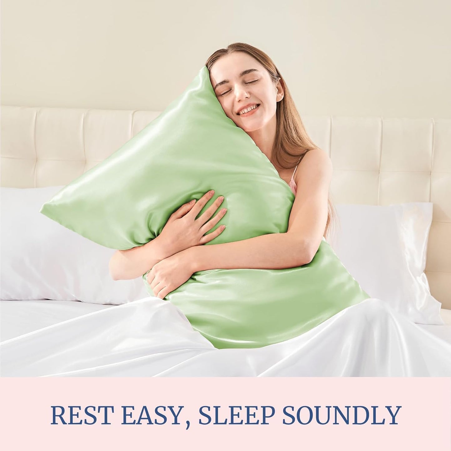 BEDELITE Satin Pillowcase for Hair and Skin, Super Soft Similar to Silk Pillow Cases 4 Pack with Envelope Closure, Cooling Pillowcases for Women Men (20"x36" King Size, Gleam)