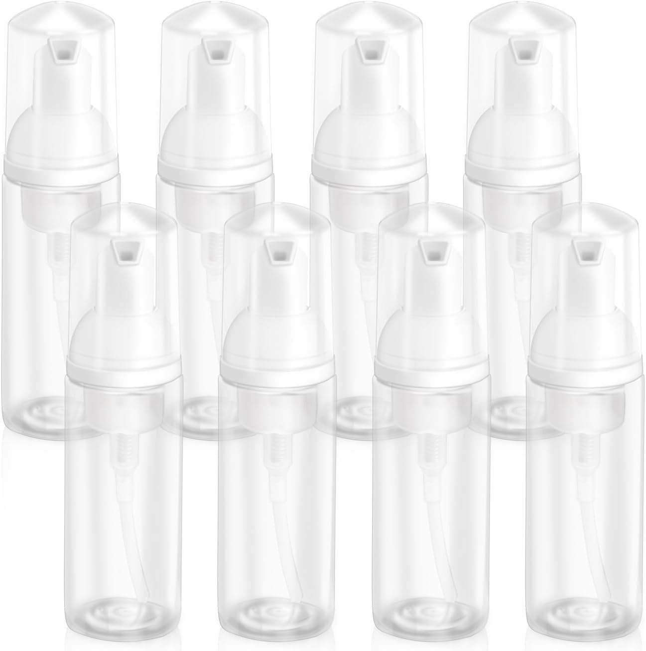 2oz Plastic Foam Pump Bottle, Empty Bottle Travel Foaming Dispenser for Hand Soap, Shampoo (8Pcs, 60ml)