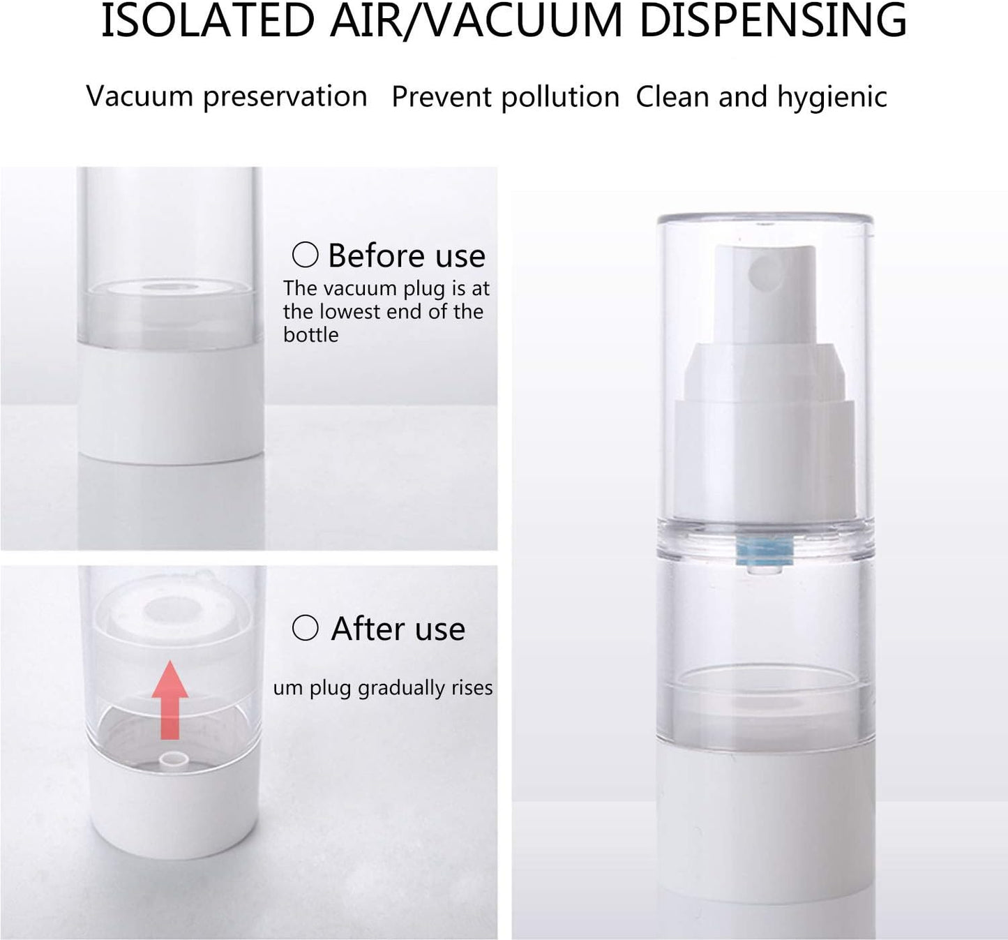 TRENDBOX 30ml / 1oz Airless Spray Bottle Refillable Travel Container for Cosmetic Makeup Water - 4 Pack