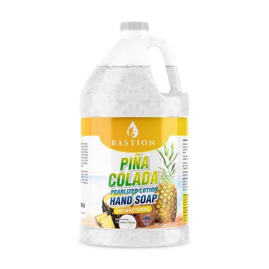Bastion Antibacterial Hand Soap - Pina Colada - Moisturizing Pearlized Liquid Hand Wash - 1 Gallon (128 oz.) Bulk Refill Jug. Pina Colada Scented. Non-toxic. Made in the USA.