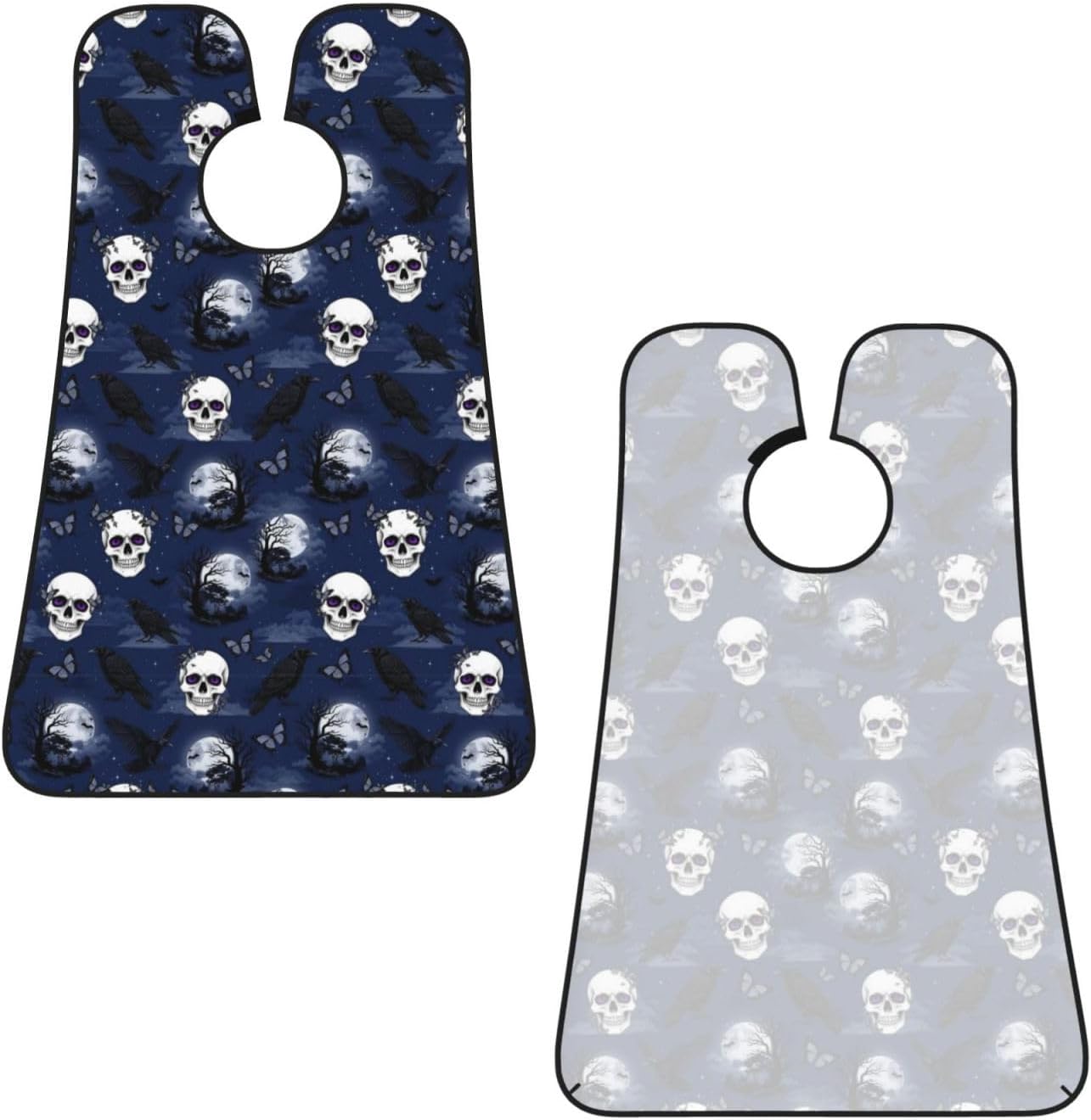 Ultimate Shaving Bib, Beard Trimming Apron with Hair Catcher, Halloween Full Moon Raven Goth Skulls