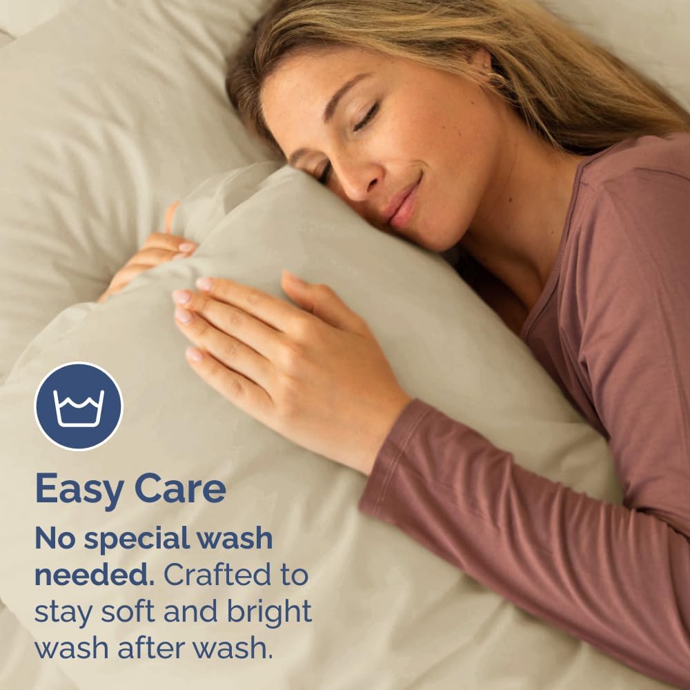 Standard Pillow Cases Set of 6 - Ultra Soft Hotel Quality Pillowcase Covers - Comfy, Cozy & Wrinkle Free - Shrink, Stain and Fade Resistant - Machine Washable Pillow Protectors - 6 Piece Set - Cream