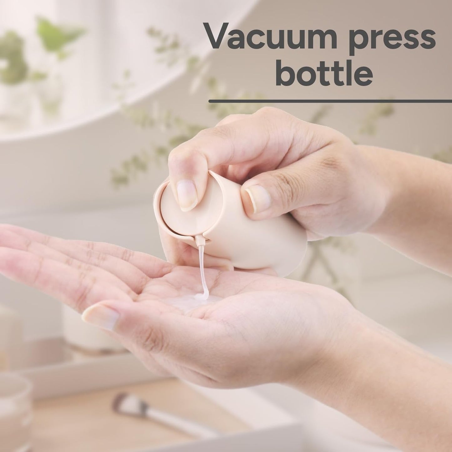 Airless Pump Bottles Travel: Lotion Dispenser for Small Size - Empty Shampoo Containers - Mini Vacuum Jar for Cream - 1 oz Plastic Pink