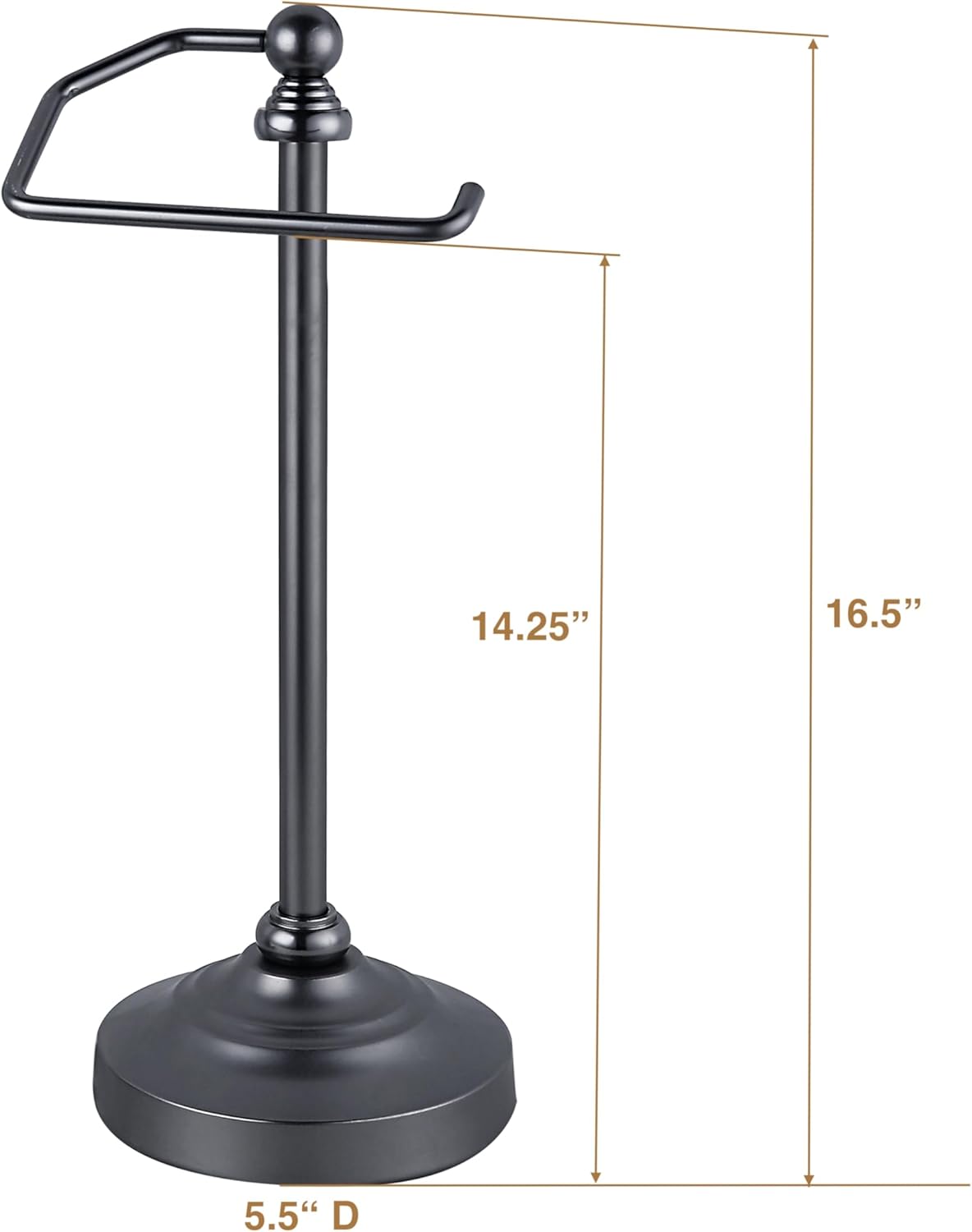 SunnyPoint Deluxe Free Standing Heavy Weighted Countertop Fingertip Towel Holder Stand (Black Nickel)