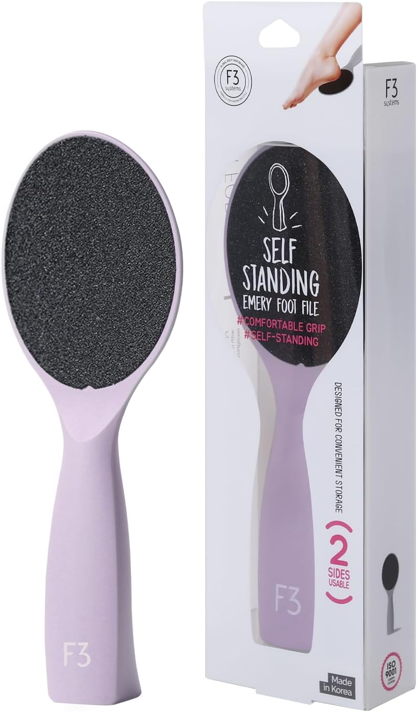 Self-Standing Emery Foot File, Double-Sided Pedicure Tool, Effective for Cracked Heel, for Wet & Dry Feet, Pedicure, Hygienic Exfoliating, Callus Remover, Foot Scrubber (Purple)