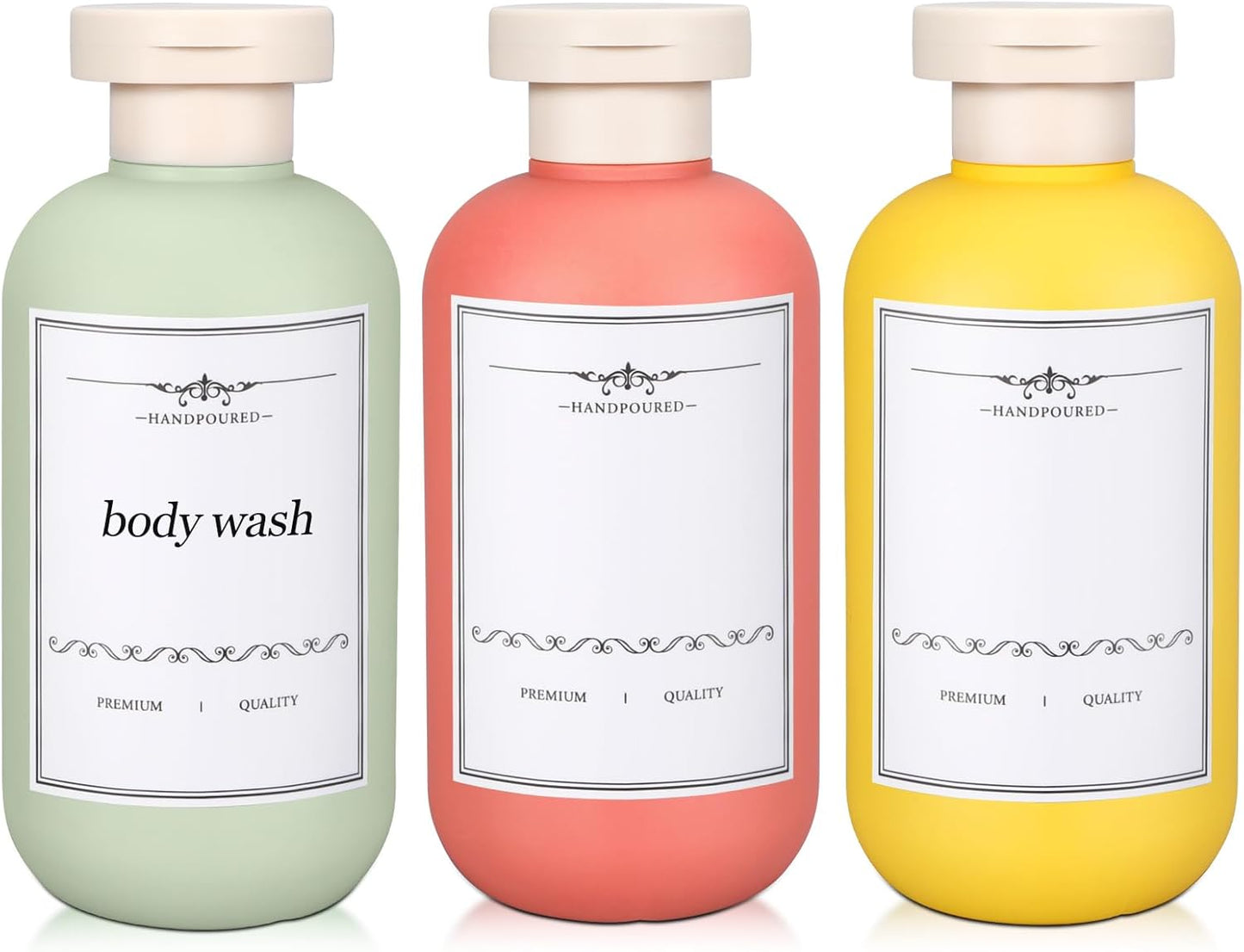 3 PACK Travel Shampoo Bottle, Empty Plastic Squeeze Bottles 6.8oz with Flip Cap, Lotion Container for Toiletries Travel Size Shampoo and Conditioner