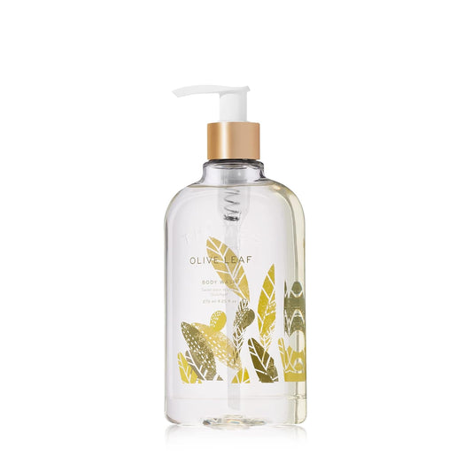 Thymes Moisturizing Body Wash with Pump - Body Soap - Bath Products - Skin Care - Liquid Soap with Notes of Sardinian Laurel Leaf, Lavender Flowers, Patchouli, & Balsam (Olive Leaf, 9.25 fl oz)