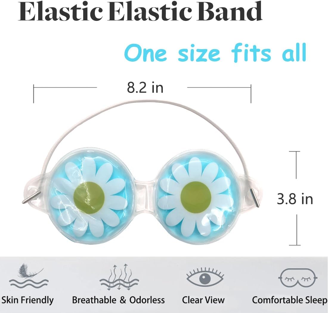 Cooling Eye Mask, Reusable Cold Eye Mask for Hot Cold Treatment for Eye Strain, Eye Swelling, Eye Redness, Puffy Eyes, Dark Circles, Smooth Fine Lines, and Eye Recover Surgery. 5 Packs