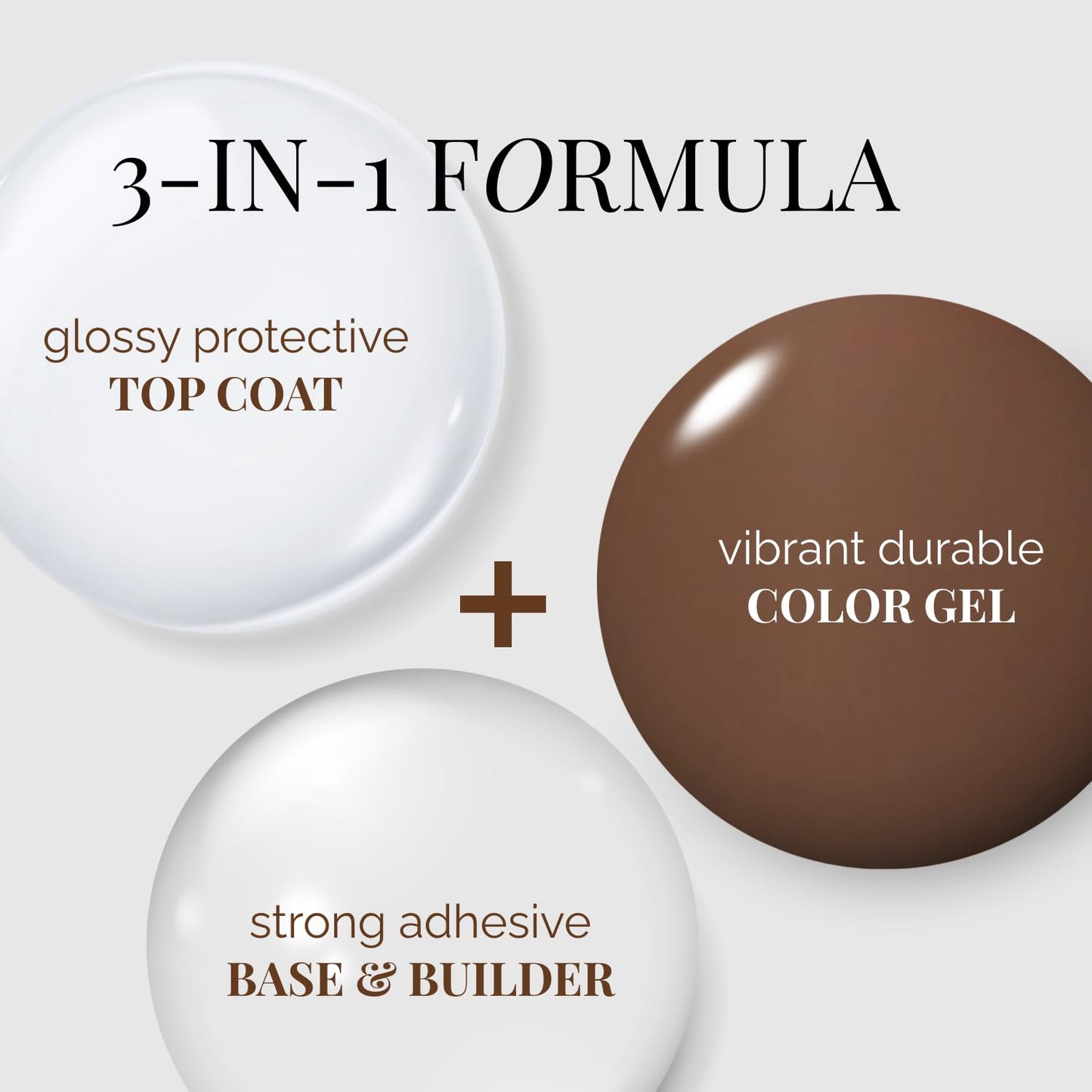 NAILOG One Step Gel Nail Polish 12ml Top Coat Color Gel Base 3-In-1 Formula Soak Off UV Gel Polish for Home DIY & Gifting | Khaki Brown