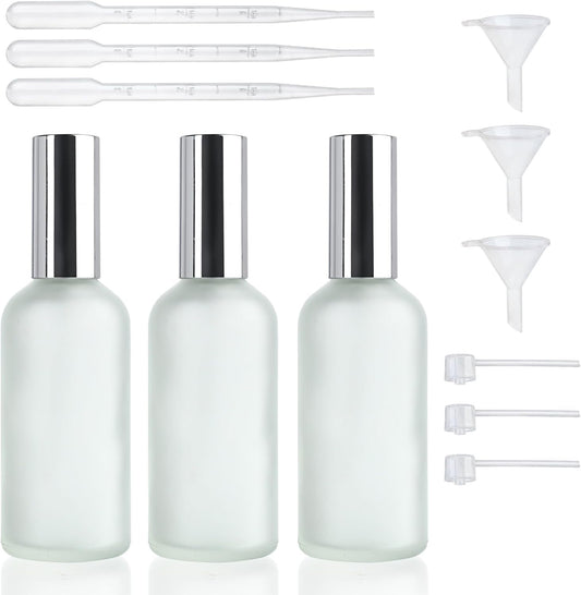 YU FENG Perfume Bottles Empty Glass Refillable Atomizer 3 Pack 100ml/3.4oz