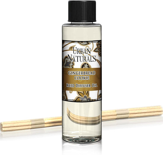 Urban Naturals Gingerbread Cookie Scented Reed Diffuser Oil Refill | Fall Collection | Warm Vanilla, Nutmeg, Cinnamon & Ginger | Great Autumn Scent! | Made in The USA
