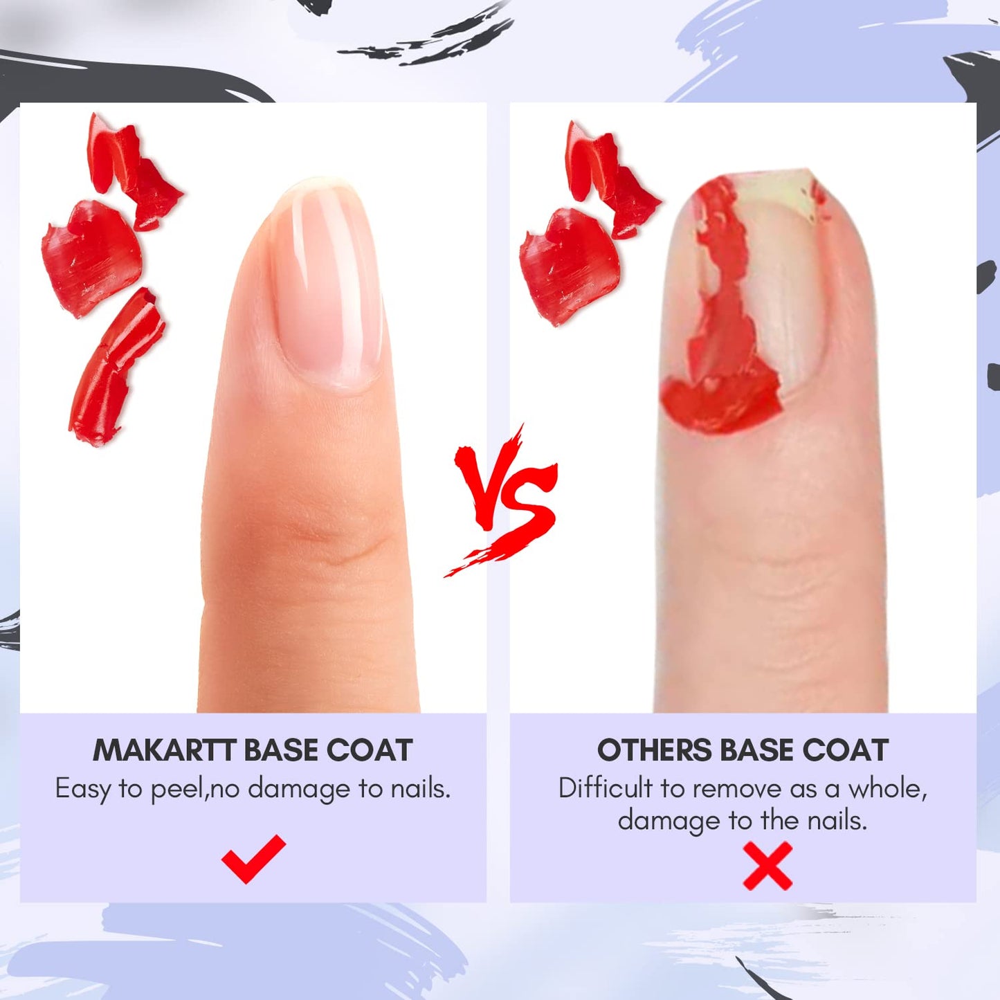 Makartt Peel Off Gel Base Coat 15ml – Clear, Easy Removal Gel Nail Polish Peelable Base for Practice, No Soaking or Filing, Damage-Free for Weak & Thin Nails, UV/LED Lamp Needed, Beginner-Friendly