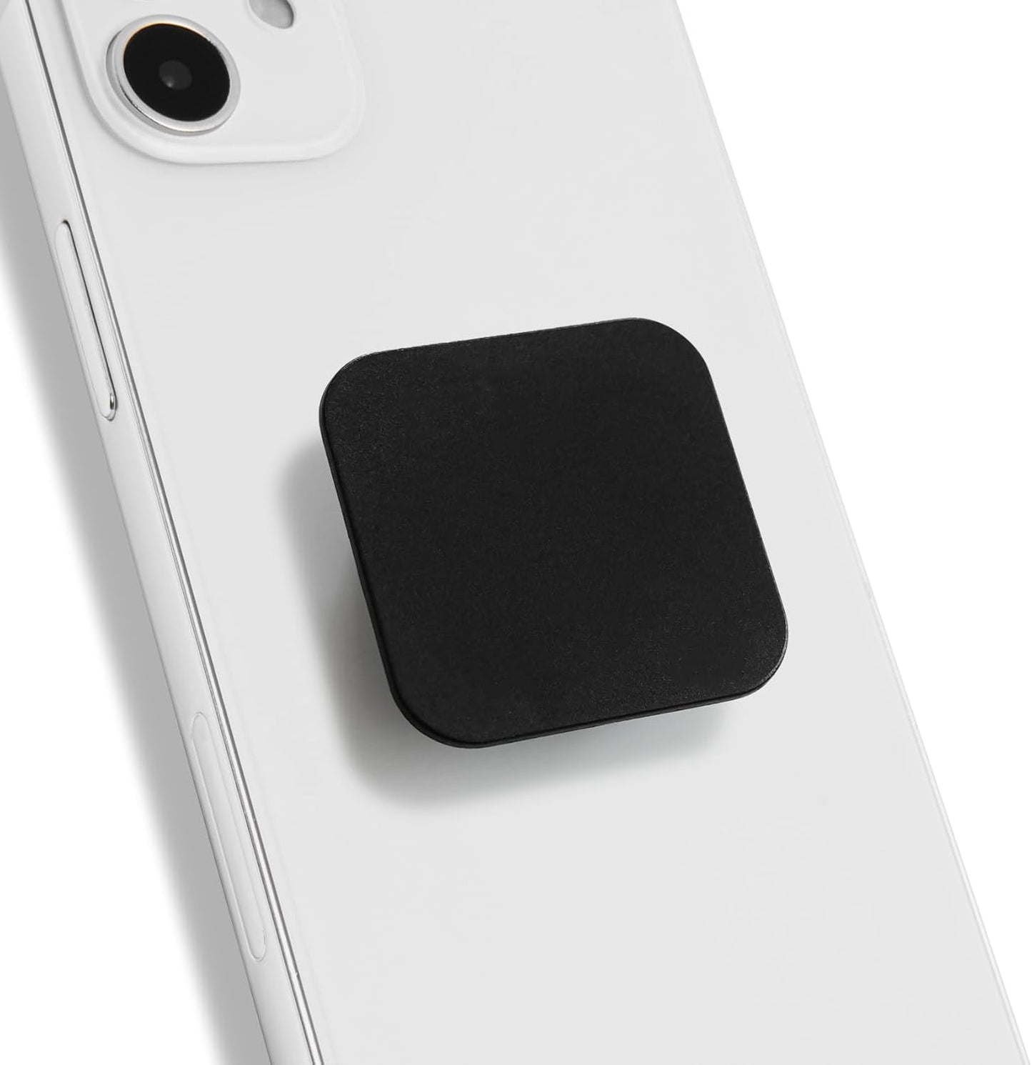 Matt Black Collapsible Phone Grip & Stand Sleek All-Black Design for Secure Hold & Stylish Look (Square Adhesive)