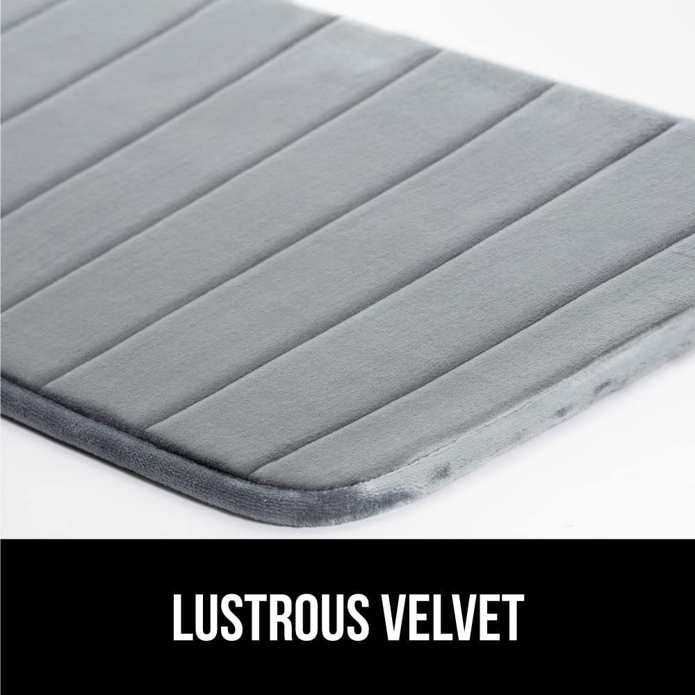 GORILLA GRIP Memory Foam Bath Mat, Soft Absorbent US Designed Bathroom Rug, Gripping Dots Machine Washable Bathmat, Cushioned Floor Mats, Shower Sink Rugs Room Décor Accessories, 42x24 Graphite Gray