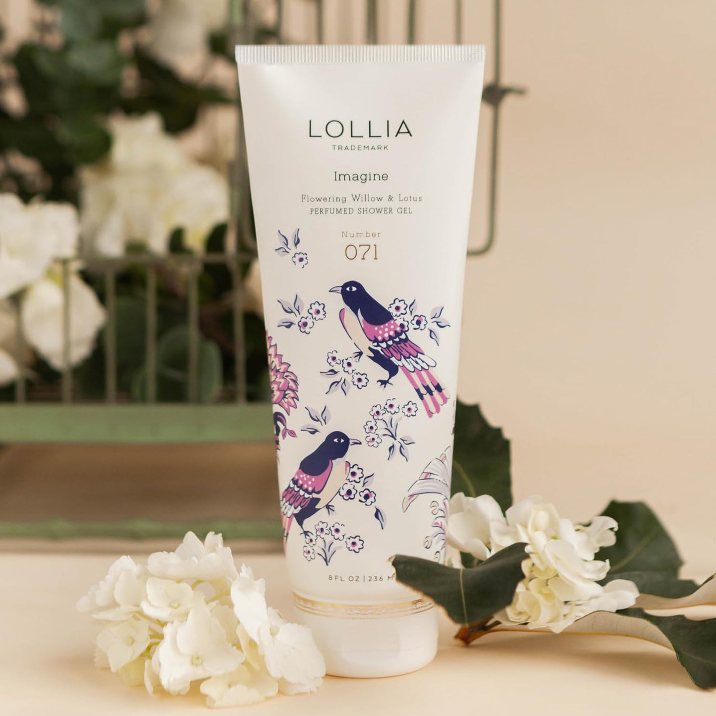 LOLLIA Imagine Shower Gel, 8 fl. oz. – Flowering Willow & Lotus – Scented Shower Gel Body Wash, Shea Butter Body Wash, Bath Wash for Women, Beautiful Shower Gel, Moisturizing Body Wash