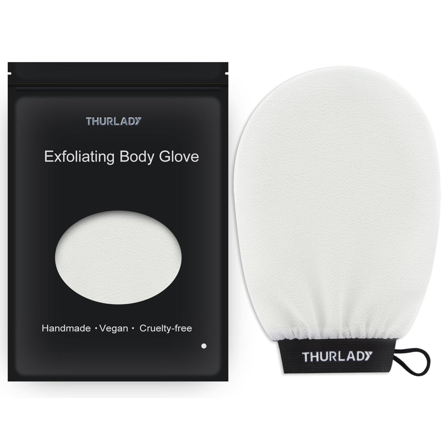 Exfoliating Glove - Korean Exfoliating Mitt - Exfoliating Body Scrubber, Body Exfoliator Scrubber, Viscose Fiber Shower Mitt, Dead Skin Remover for Smooth Skin, Self-Tan Prep & Removal, White