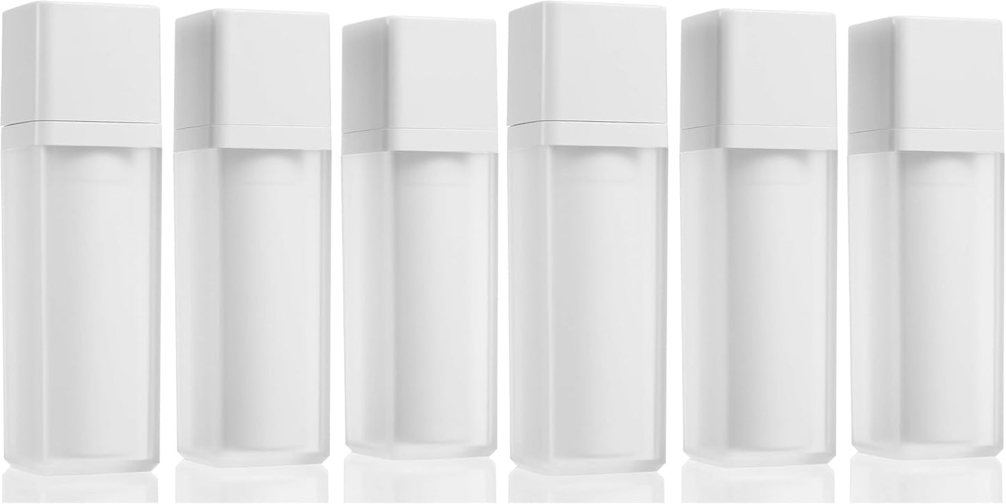 Beaupretty Frosted Travel Pump Bottle Set - 3Pcs Refillable Airless Cosmetic Dispensers for Lotion Shampoo and Body Wash - Portable Leak-Proof Design (4.88 X 1.41 Inch) (Pack of 2)