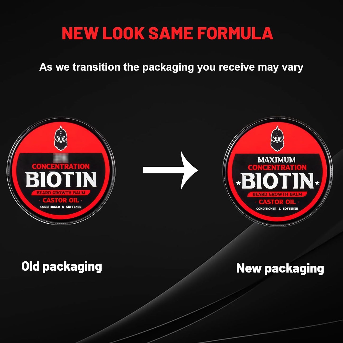 Beard Balm, Maximum Concentration Biotin, with Castor Oil and Argan & Jojoba Oils, Promotes Beard Growth, Styles, Strengthens & Softens Beards & Mustaches, 2 Ounce,Unscented