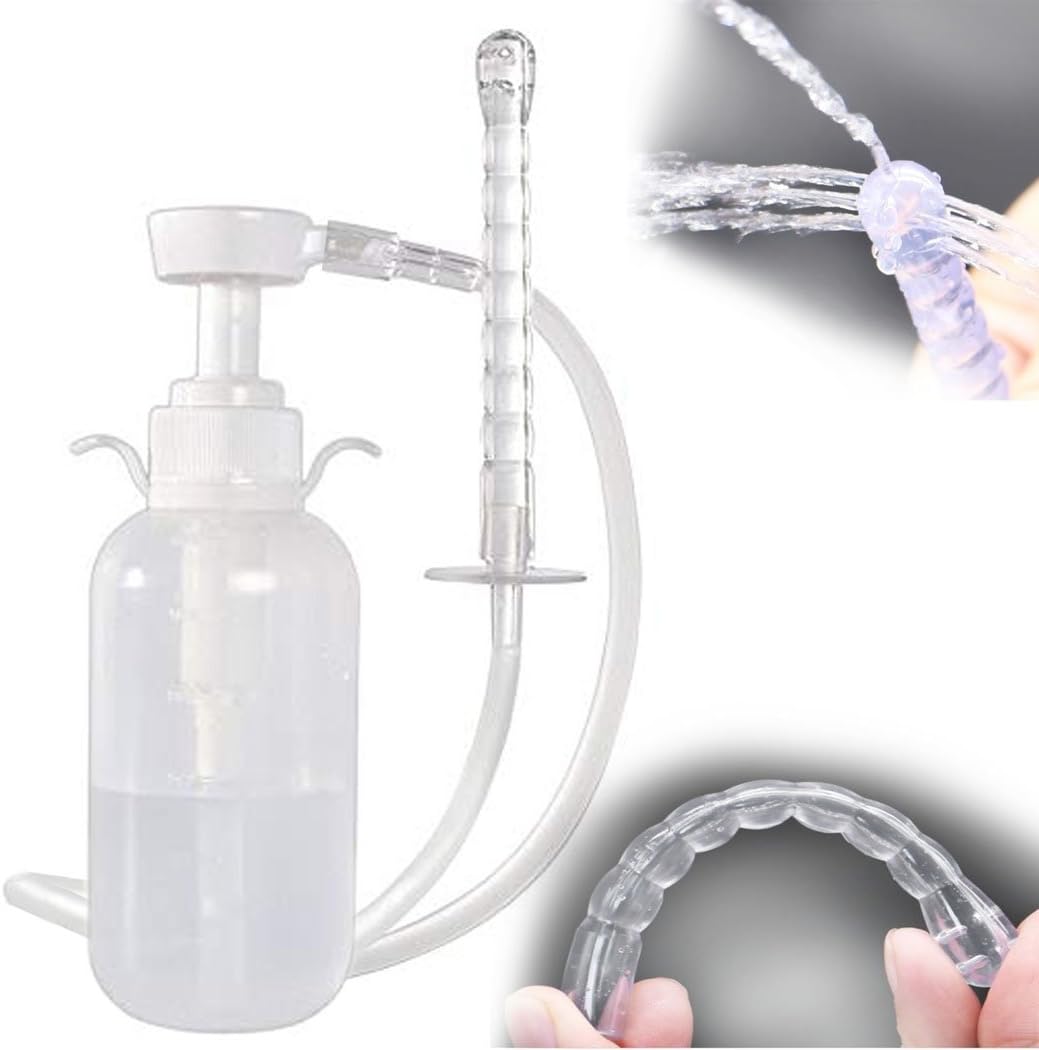 Vaginal Cleansing System-Reusable Vagina Douche Cleaner for Women-Anal Douche Vagina Cleaning Kit Manual Pressure Enemas Non-Toxic 300ml Capacity