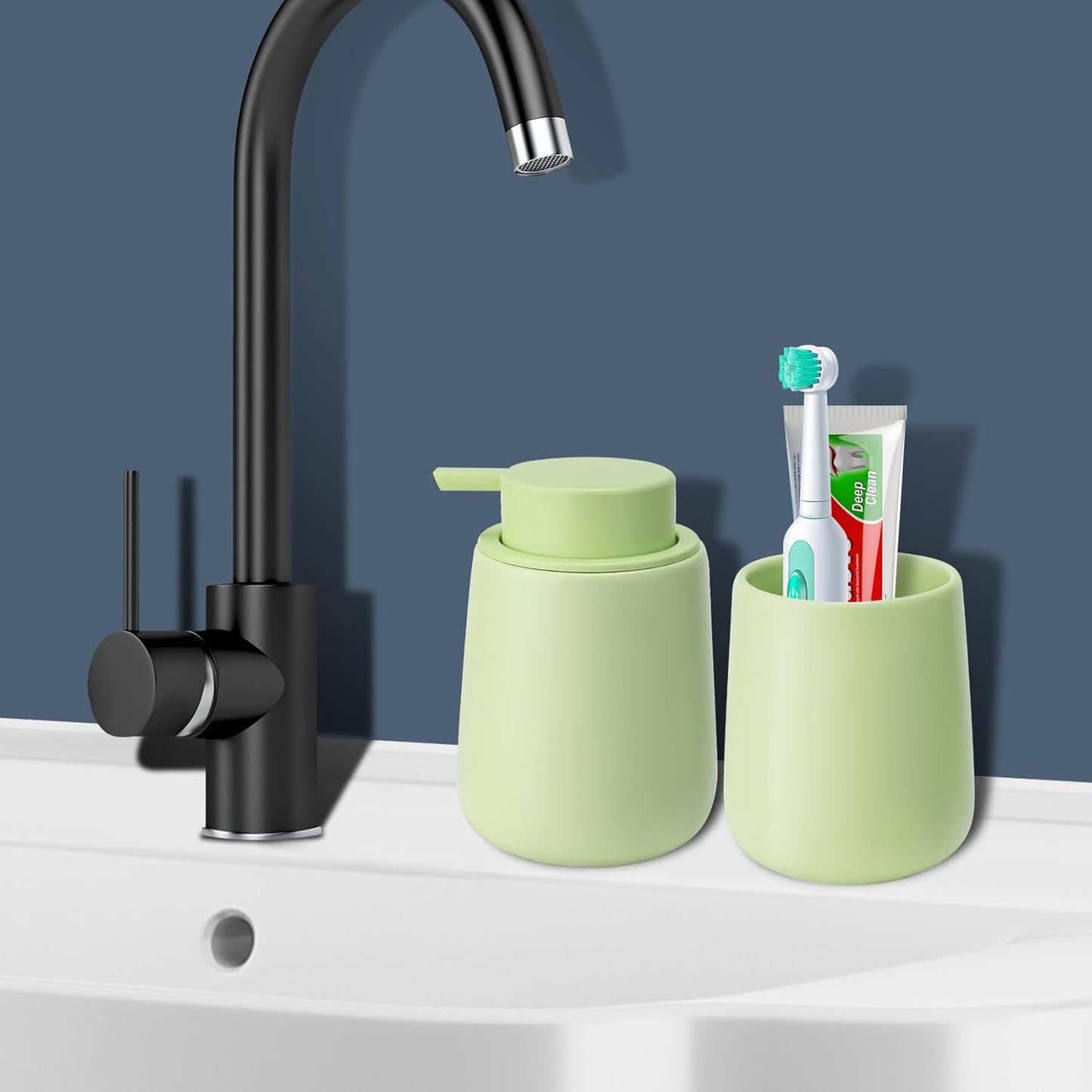 Soap Foaming Dispenser Ceramic with Easy-to-Press Pump Hand Foam Dispenser for Shampoo Bathroom Kitchen 12 oz