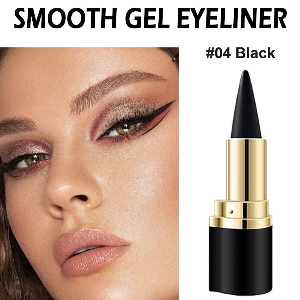 evpct 1Pcs Black Gel Eyeliner Pencil Eye Black Face Paint Stick Makeup Set Waterproof Matte Cream Crayon Eyeliner Pencil Set Cat Eye Liners Eyeshadow Guide delineador de ojos contra el agua