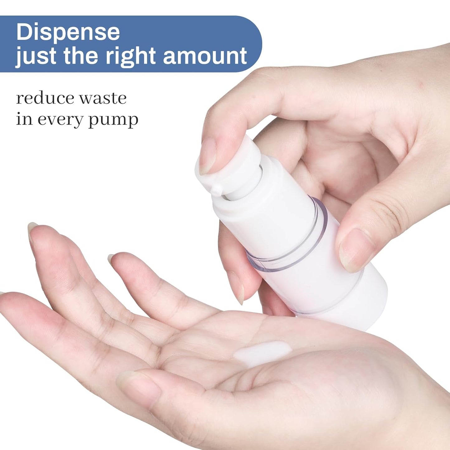 TUZAZO 6 Pack 0.5 Oz/15 ML Airless Pump Bottles, Clear Plastic Travel Size Pump Bottles, Refillable Vacuum Cosmetic Containers Lotion Dispenser for Foundation, Cream, Shampoo