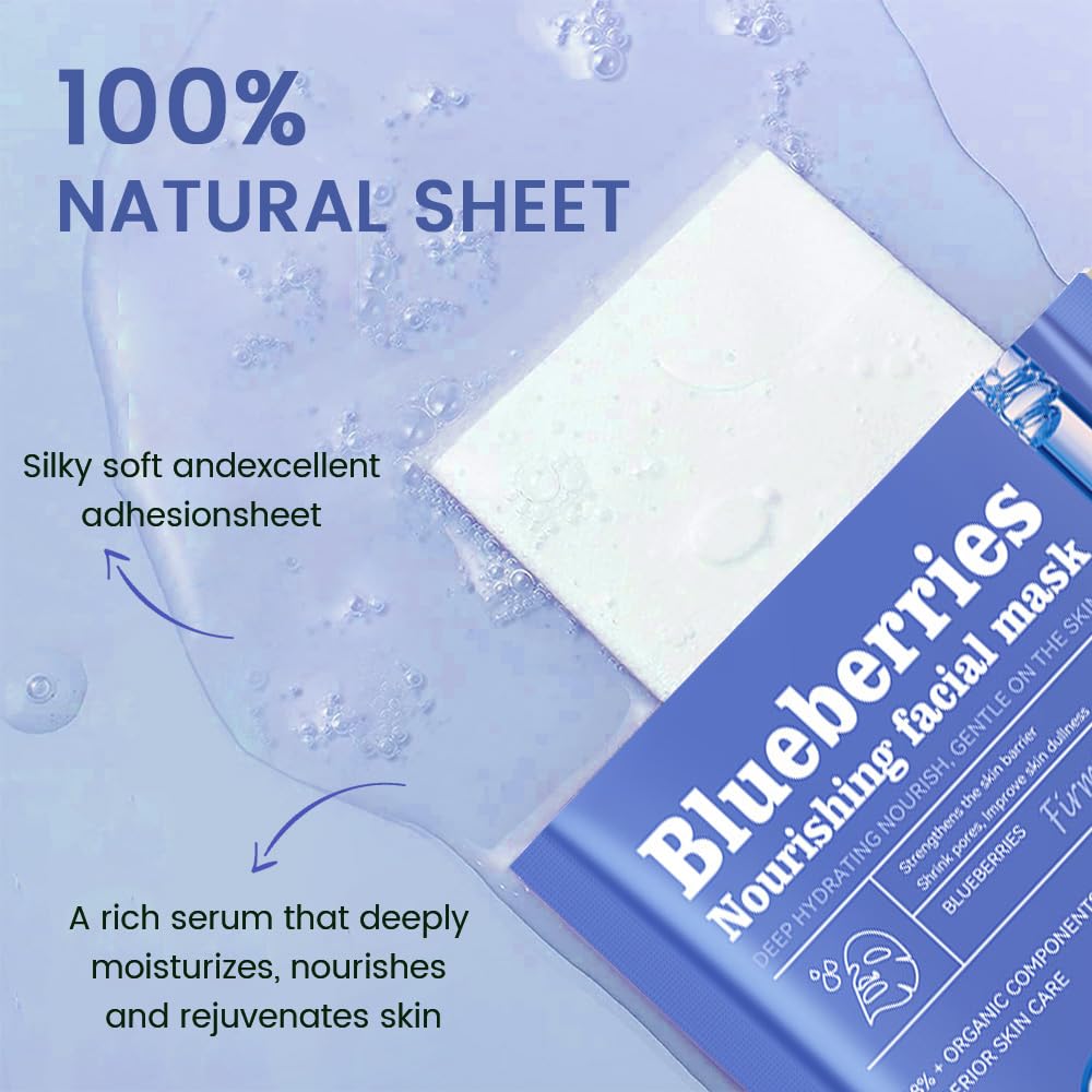 Face Masks Skincare,Facial Masks for Women Skin Care,Sheet Masks Beauty with Natural Ingredients,Birthday Party Spa Gift for Kids Teens Girls,Hydrate Nourish Soothe for All Skin Types 8 Pack