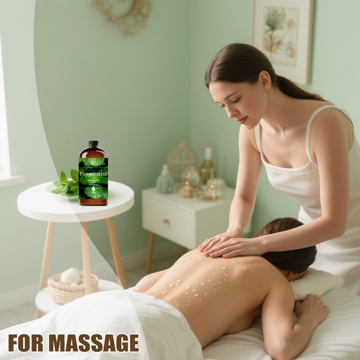 Peppermint Essential Oil, Peppermint Oil 16 Fl Oz 480ML for Diffuser Humidifier Yoga Cleaning DIY Candle Soap Making Essential Oils