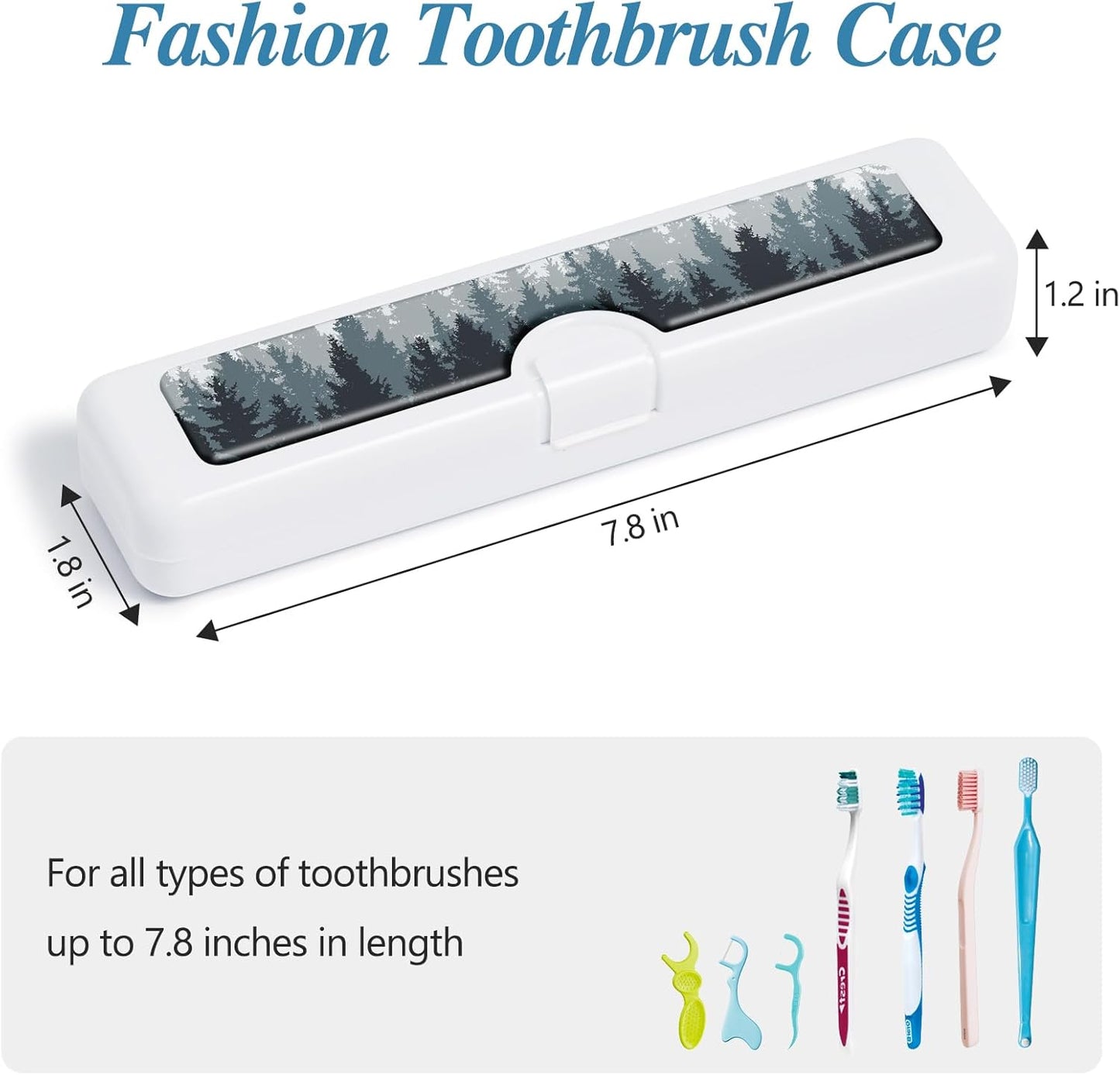 Toothbrush Travel Case - Colorful Pattern, Holder and Covers for Toothbrushes, Includes Tongue Scraper Case